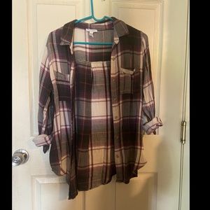 Purple and tan full tilt flannel